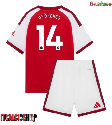 Arsenal Viktor Gyokeres #14 Prima Maglia Bambino 2026-27 Manica Corta (+ Pantaloni corti)